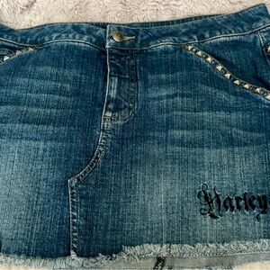 Authentic Harley Davidson mini Jean skirt.